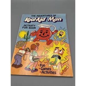 Vintage Kool-Aid Man Activity Fun Book Unused Coloring Puzzle Book 1980s